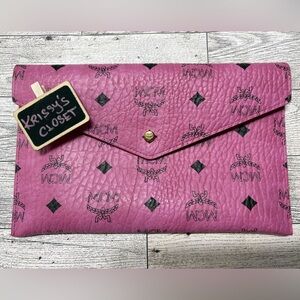 💖 MCM Pink Visetos Envelope Clutch 💖